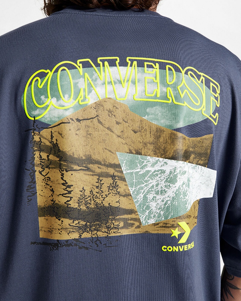 Converse All Star Mountain Remix T-Shirt μπλε | AIGJEV-072