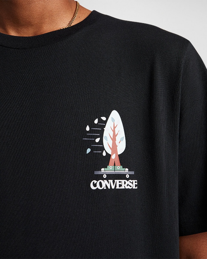 Converse All Star Tree T-shirt μαυρα | AWVRJD-804