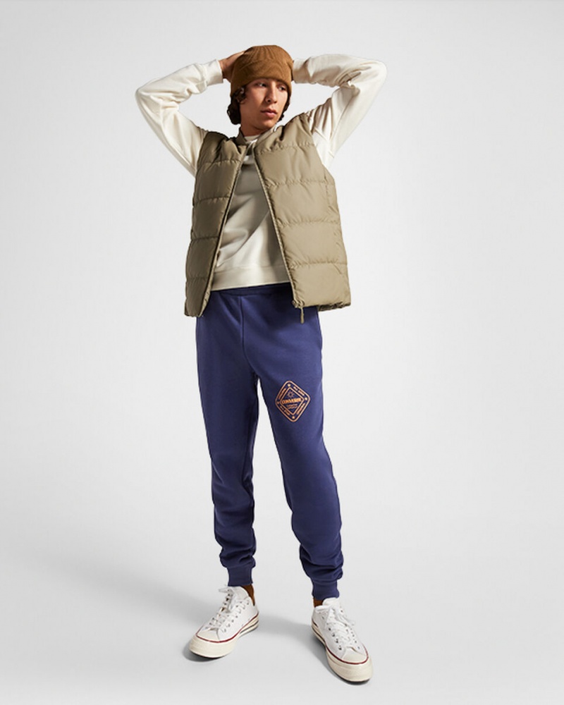 Converse All Star Χειμερινά σταμπεσ Sweatpant μπλε | XAPBVJ-239