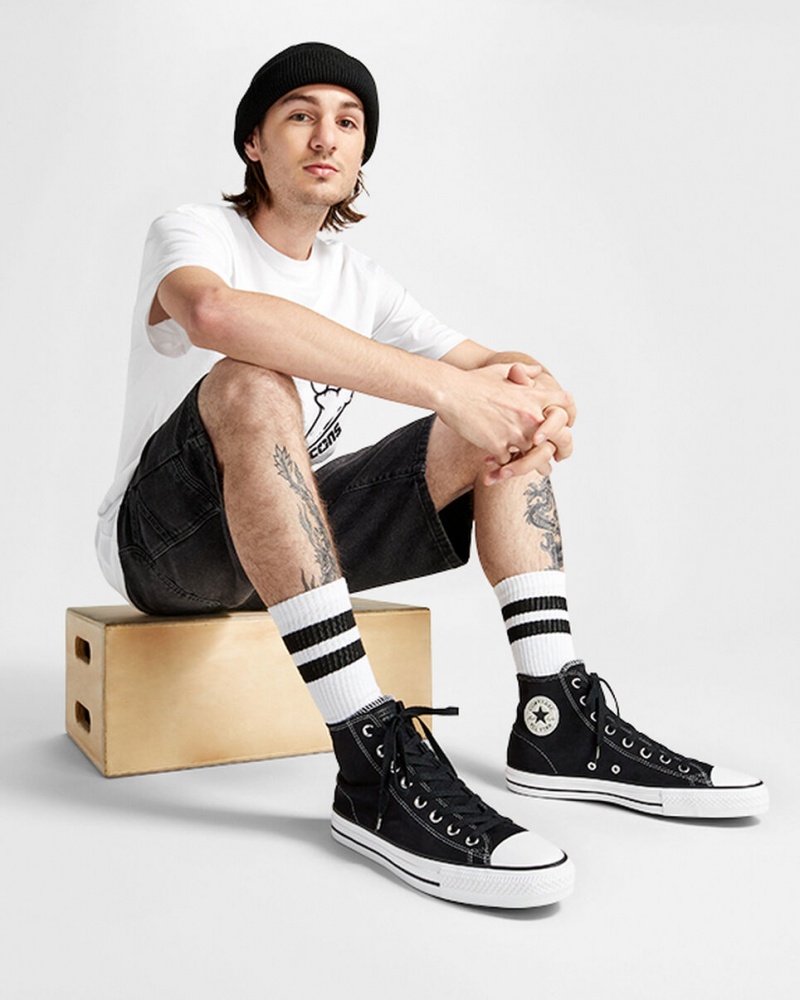 Converse CONS Chuck Taylor All Star Pro σουετ μαυρα μαυρα ασπρα | JUTQSR-325