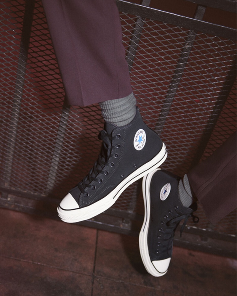 Converse Chuck 70 σουετ μαυρα μπλε | FYSDPG-014