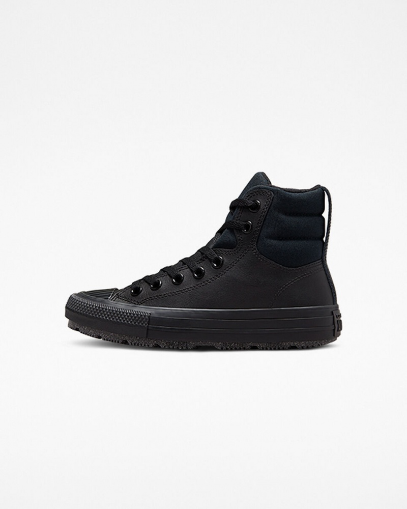 Converse Chuck Taylor All Star Berkshire Boot δερματινα μαυρα μαυρα γκρι | ZAQDSO-157