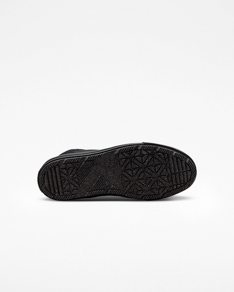 Converse Chuck Taylor All Star Berkshire Boot δερματινα μαυρα μαυρα γκρι | ZAQDSO-157