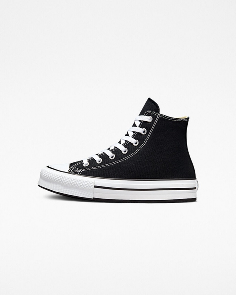 Converse Chuck Taylor All Star Lift flatforms μαυρα ασπρα μαυρα | QFEVTB-461