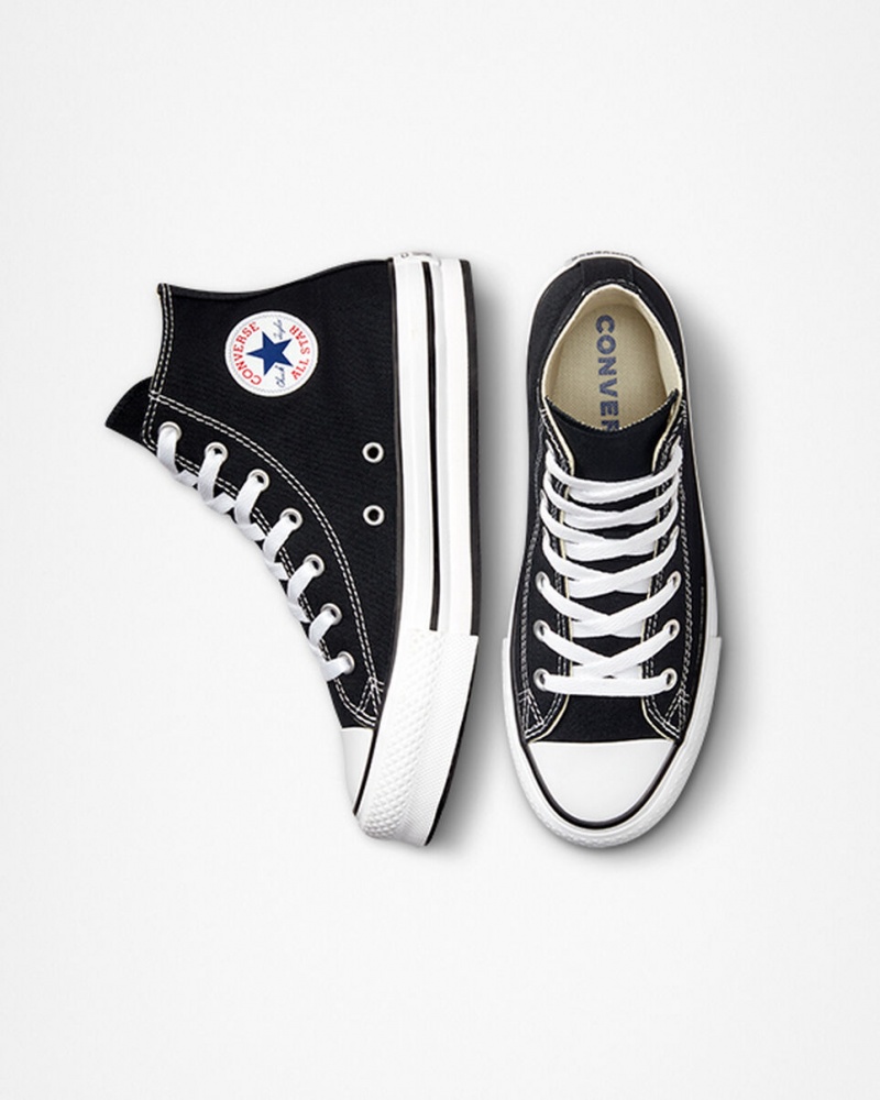 Converse Chuck Taylor All Star Lift flatforms μαυρα ασπρα μαυρα | QFEVTB-461