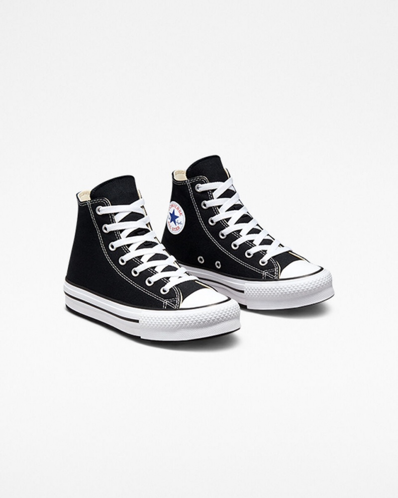 Converse Chuck Taylor All Star Lift flatforms μαυρα ασπρα μαυρα | QFEVTB-461