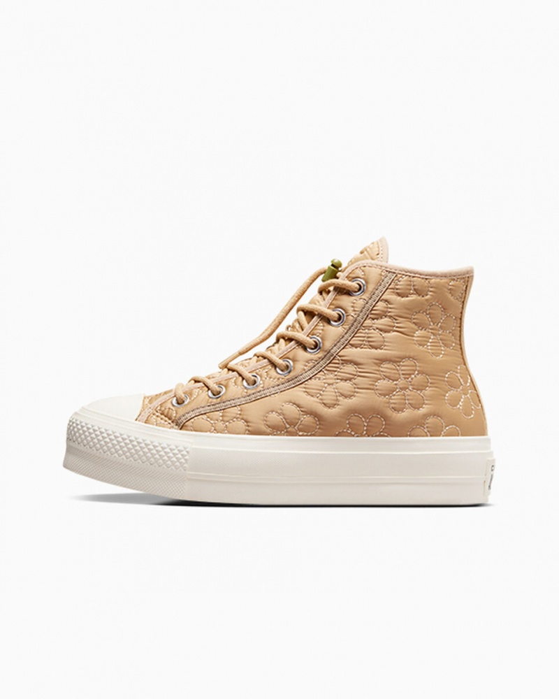 Converse Chuck Taylor All Star Lift flatforms Καπιτονέ Χακί | JTDHWF-876