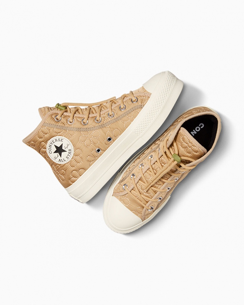 Converse Chuck Taylor All Star Lift flatforms Καπιτονέ Χακί | JTDHWF-876