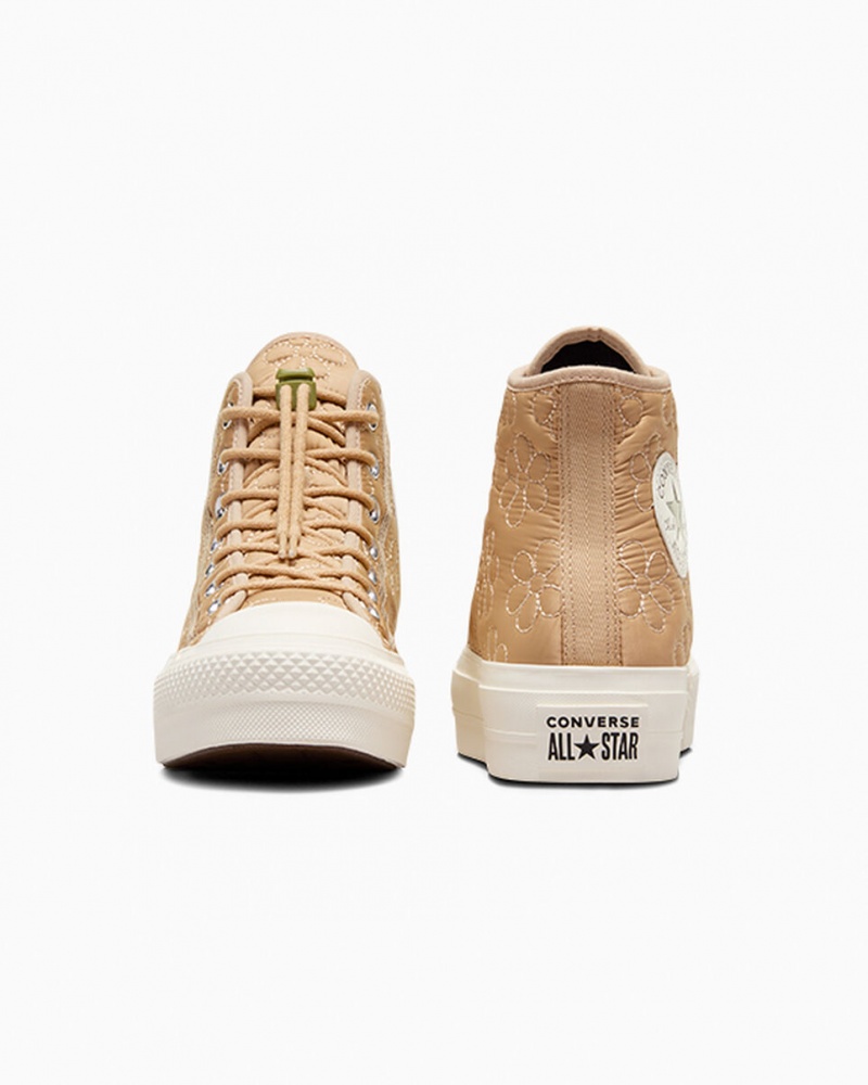Converse Chuck Taylor All Star Lift flatforms Καπιτονέ Χακί | JTDHWF-876