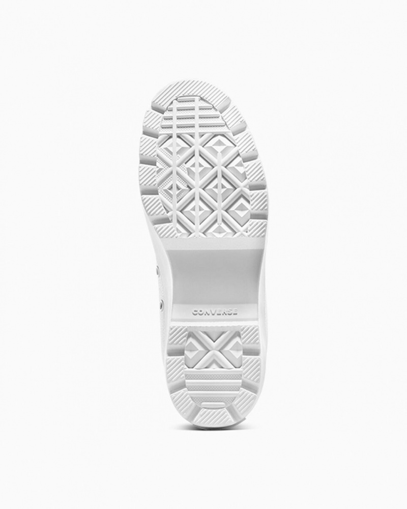 Converse Chuck Taylor All Star Lugged δερματινα ασπρα μαυρα ασπρα | PSYQOW-082