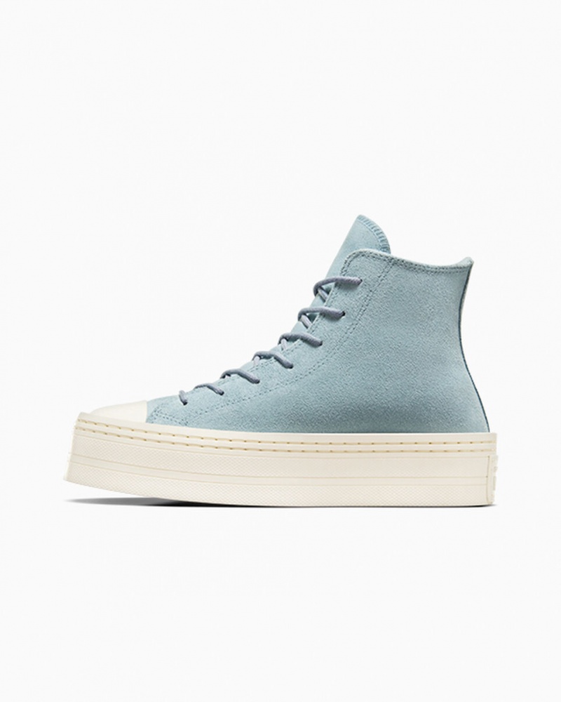 Converse Chuck Taylor All Star Modern Lift flatforms σουετ μπλε | WEDKAS-907