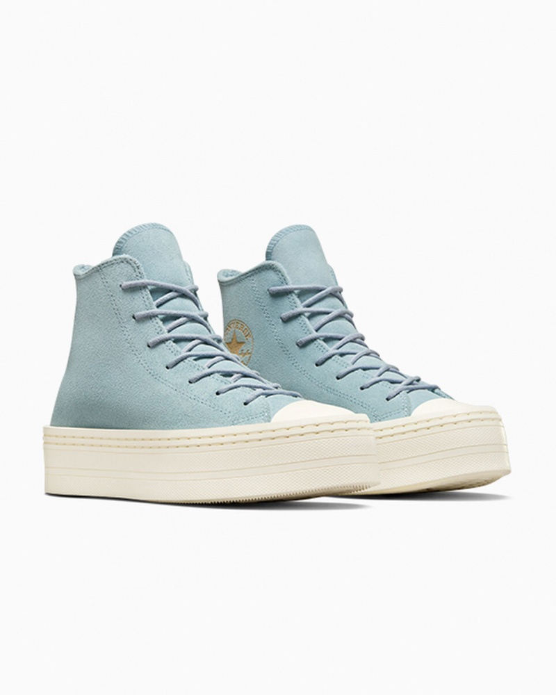 Converse Chuck Taylor All Star Modern Lift flatforms σουετ μπλε | WEDKAS-907