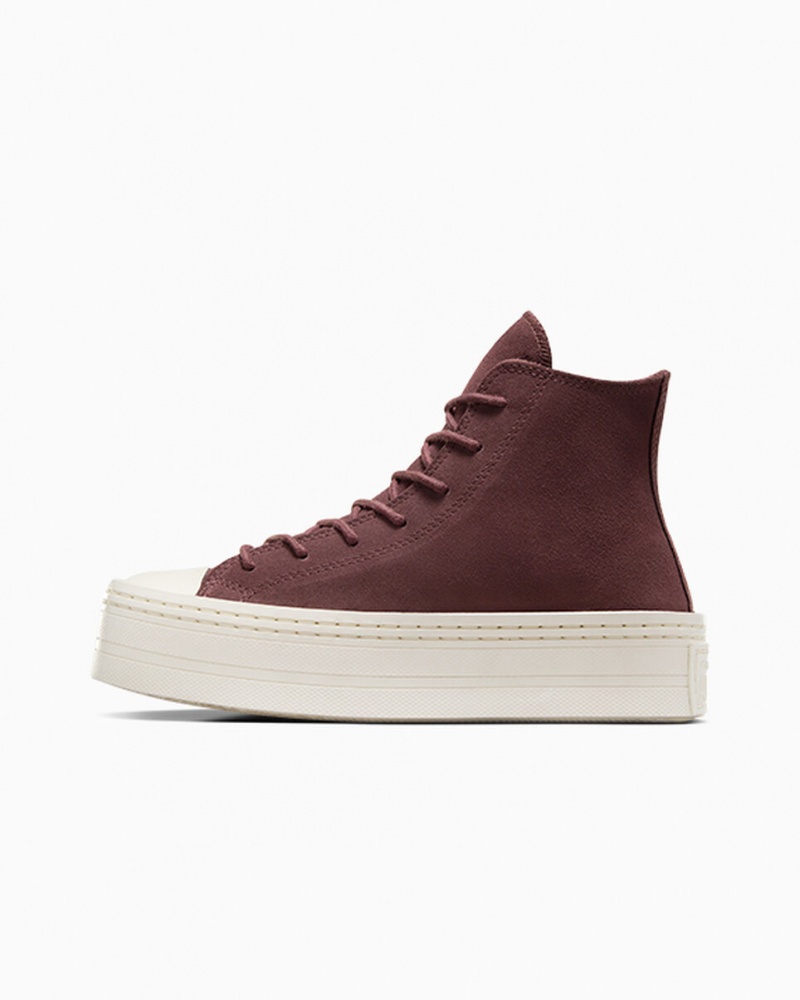 Converse Chuck Taylor All Star Modern Lift flatforms σουετ καφε | MCYTSA-785