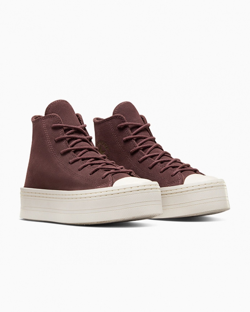 Converse Chuck Taylor All Star Modern Lift flatforms σουετ καφε | MCYTSA-785