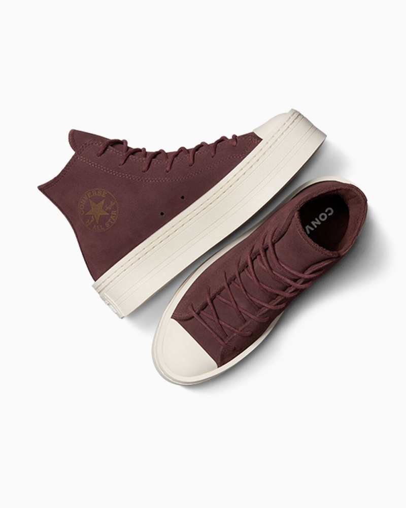 Converse Chuck Taylor All Star Modern Lift flatforms σουετ καφε | MCYTSA-785