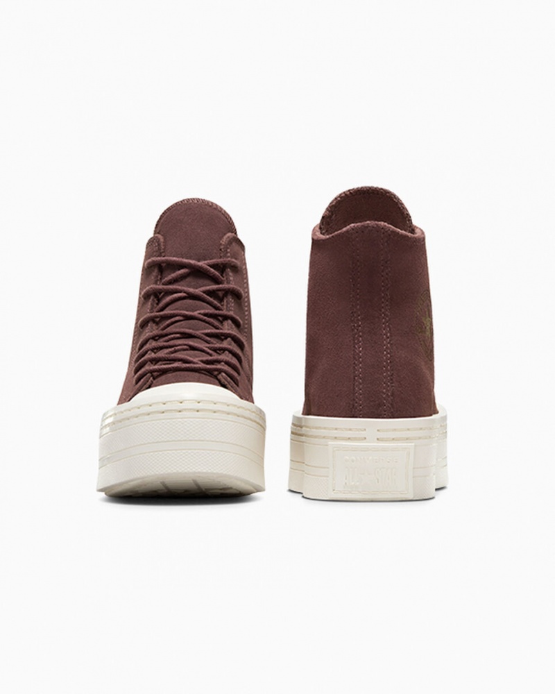 Converse Chuck Taylor All Star Modern Lift flatforms σουετ καφε | MCYTSA-785