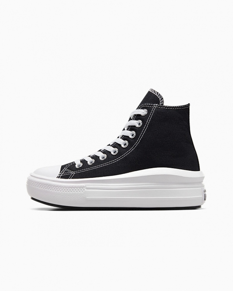 Converse Chuck Taylor All Star Move flatforms μαυρα ασπρα | HILUXM-350