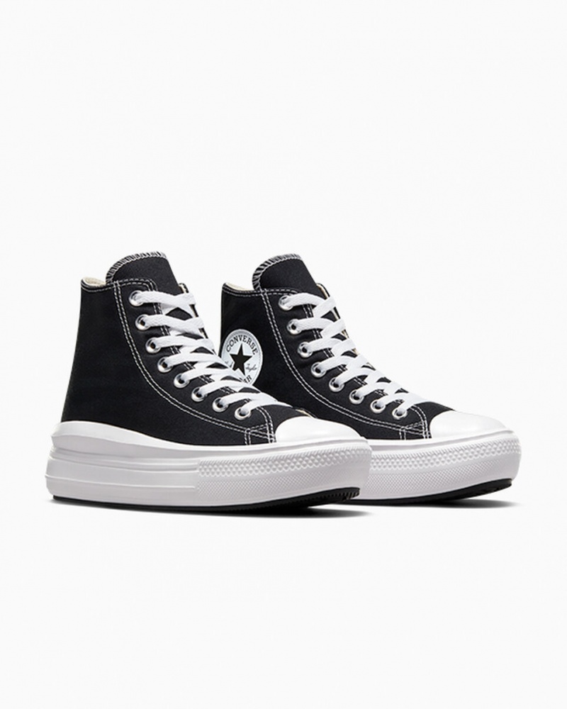 Converse Chuck Taylor All Star Move flatforms μαυρα ασπρα | HILUXM-350