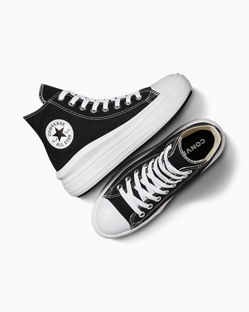 Converse Chuck Taylor All Star Move flatforms μαυρα ασπρα | HILUXM-350
