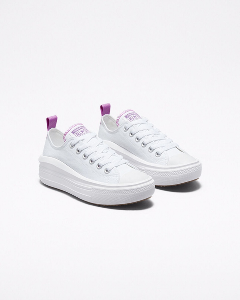 Converse Chuck Taylor All Star Move flatforms ασπρα μωβ ασπρα | TVBFNE-015