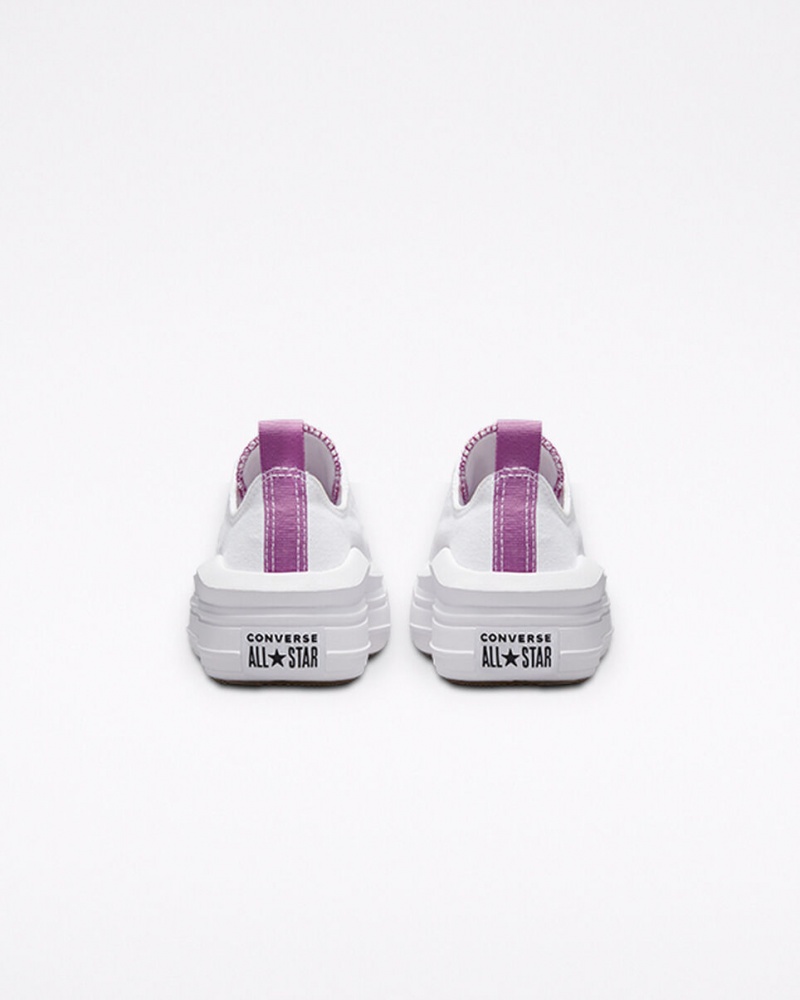 Converse Chuck Taylor All Star Move flatforms ασπρα μωβ ασπρα | TVBFNE-015