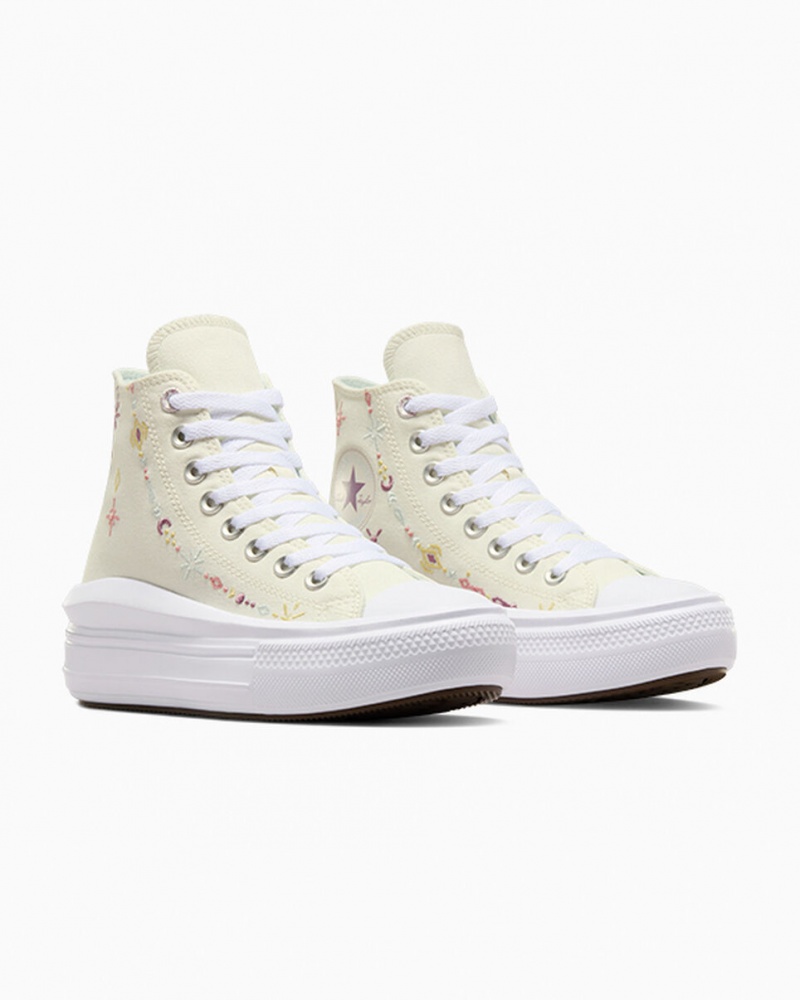Converse Chuck Taylor All Star Move flatforms Alchemy Embroidery ασπρα | NQFHLI-847