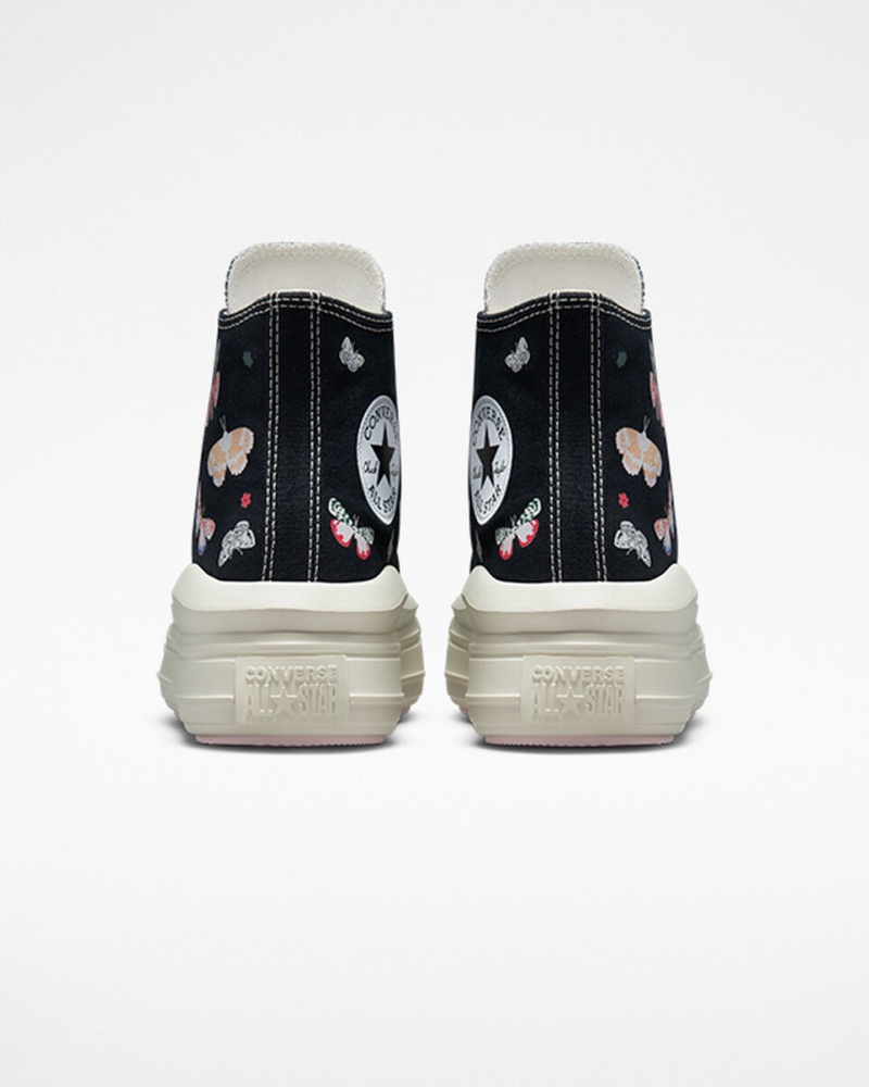Converse Chuck Taylor All Star Move flatforms Butterfly Wings μαυρα ροζ | ABGOMZ-756