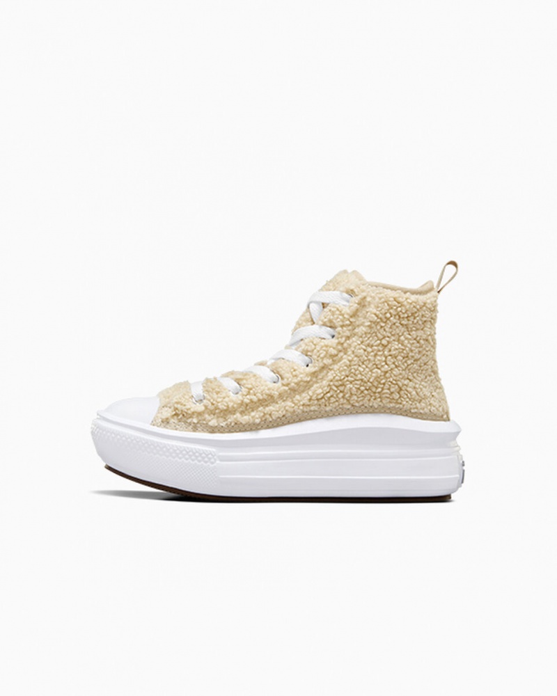 Converse Chuck Taylor All Star Move flatforms Sherpa ασπρα μαυρα | SQAVYW-187