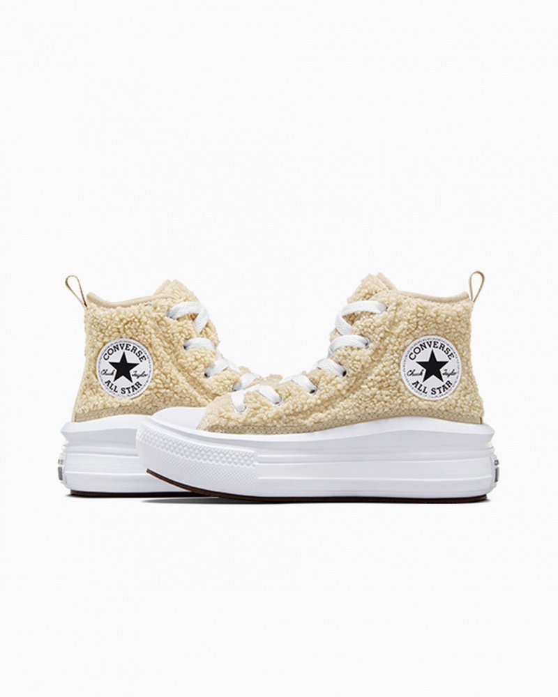 Converse Chuck Taylor All Star Move flatforms Sherpa ασπρα μαυρα | SQAVYW-187