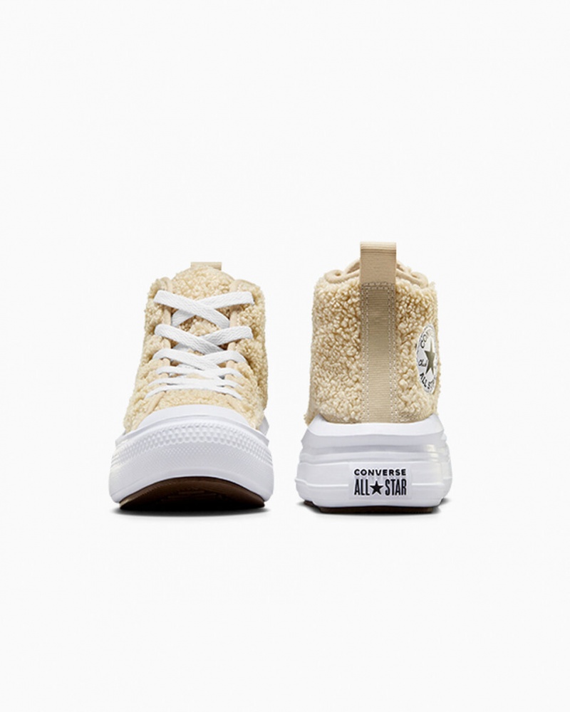 Converse Chuck Taylor All Star Move flatforms Sherpa ασπρα μαυρα | SQAVYW-187