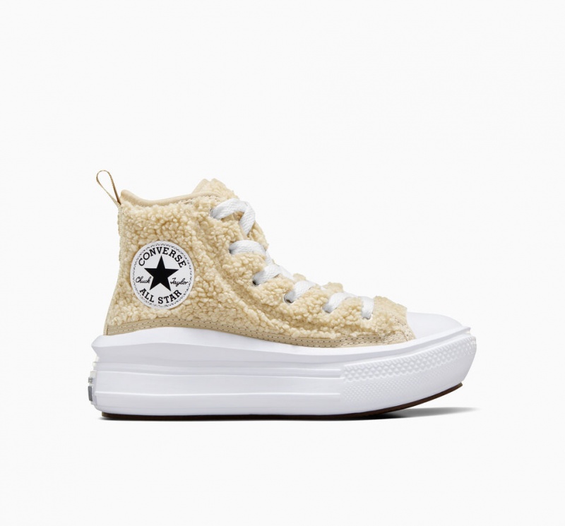 Converse Chuck Taylor All Star Move flatforms Sherpa ασπρα μαυρα | SQAVYW-187