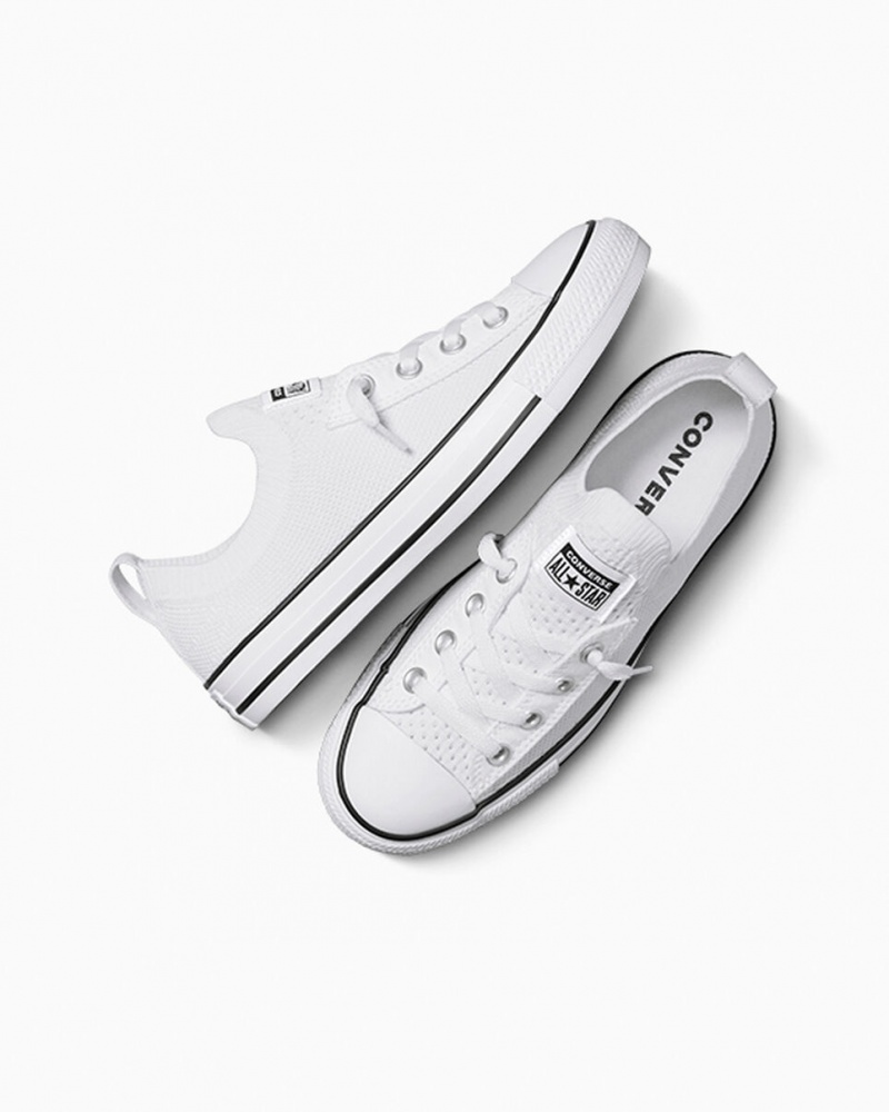 Converse Chuck Taylor All Star Shoreline Knit Slip ασπρα μαυρα ασπρα | UTXMAE-643