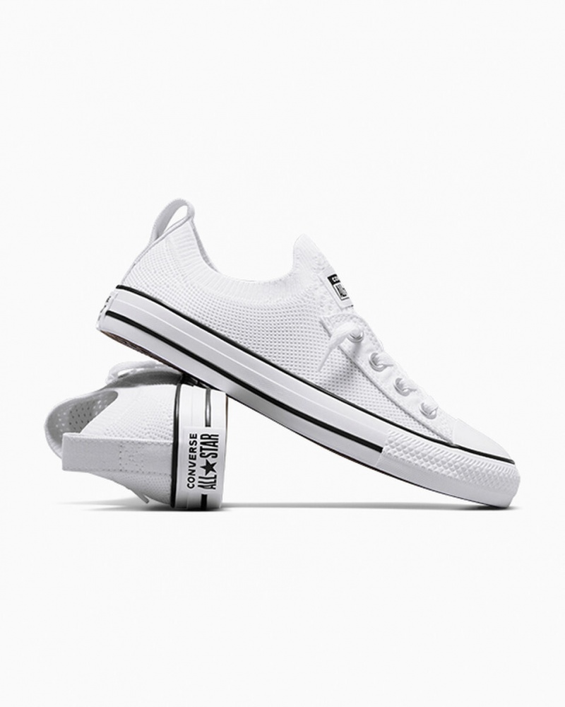 Converse Chuck Taylor All Star Shoreline Knit Slip ασπρα μαυρα ασπρα | UTXMAE-643
