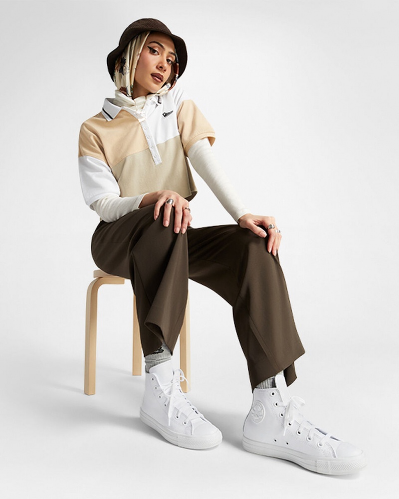 Converse Chuck Taylor All Star δερματινα ασπρα | JIWMCQ-307