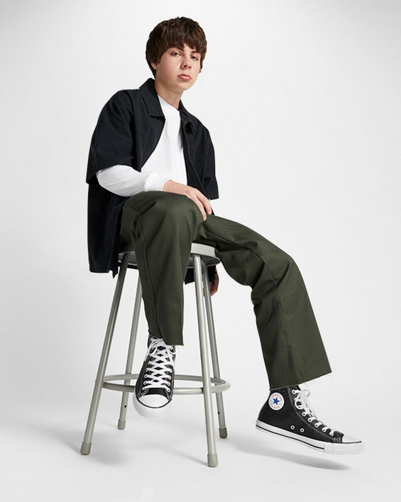Converse Chuck Taylor All Star δερματινα μαυρα | PBVTWG-695
