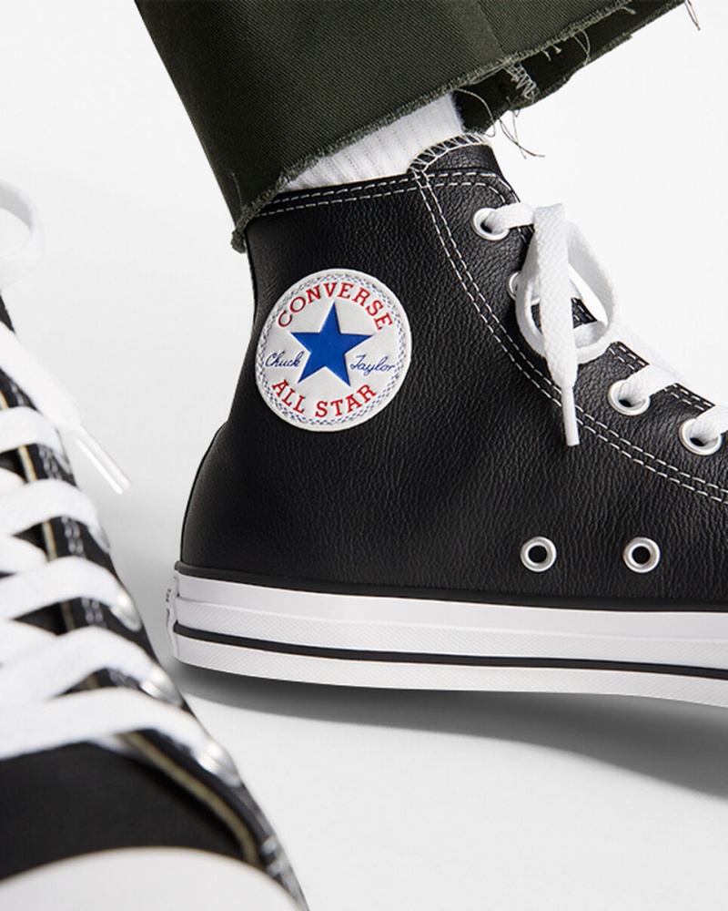 Converse Chuck Taylor All Star δερματινα μαυρα | PBVTWG-695