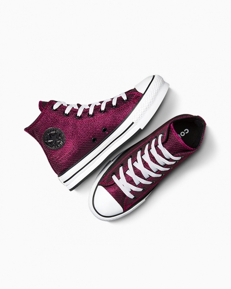 Converse Chuck Taylor All Star flatforms Lift Sparkle ροζ ασπρα μαυρα | ZWONCP-679