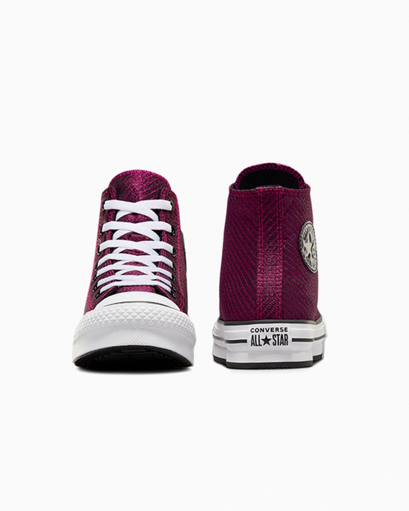 Converse Chuck Taylor All Star flatforms Lift Sparkle ροζ ασπρα μαυρα | ZWONCP-679