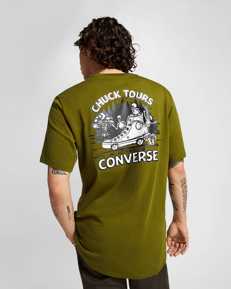Converse Chuck Tours σταμπεσ T-Shirt πρασινο | LKGXFZ-814