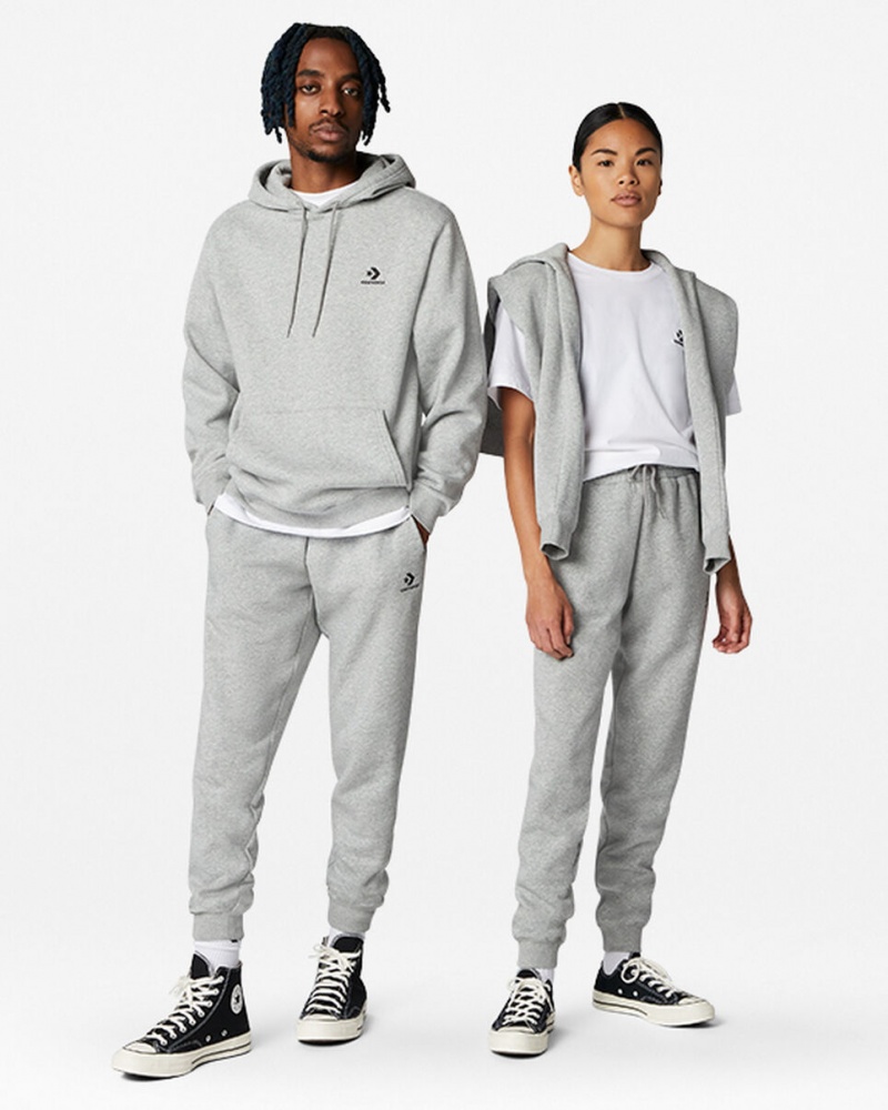 Converse Converse Go-To Embroidered Star Chevron Standard-Fit Fleece Sweatpant γκρι | FASMXB-871
