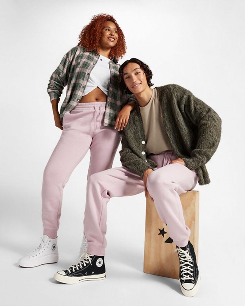 Converse Converse Go-To Embroidered Star Chevron Standard-Fit Fleece Sweatpant Phantom Violet | ERUXCK-681