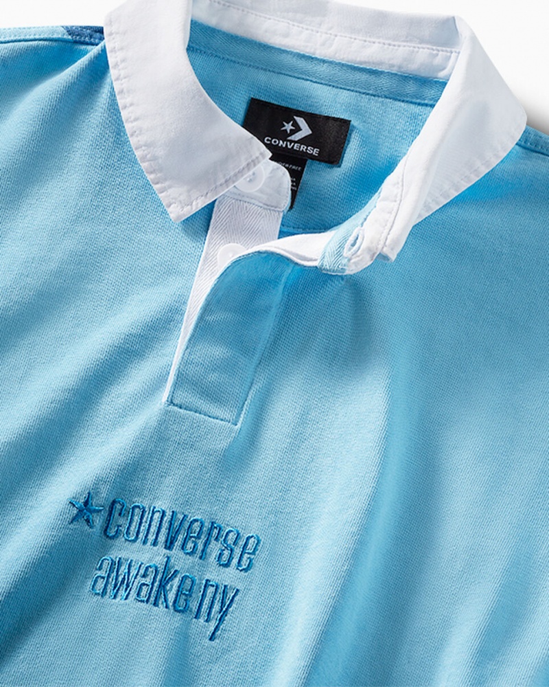 Converse Converse x Awake NY Rugby Shirt Baltic Sea | OVNRET-678