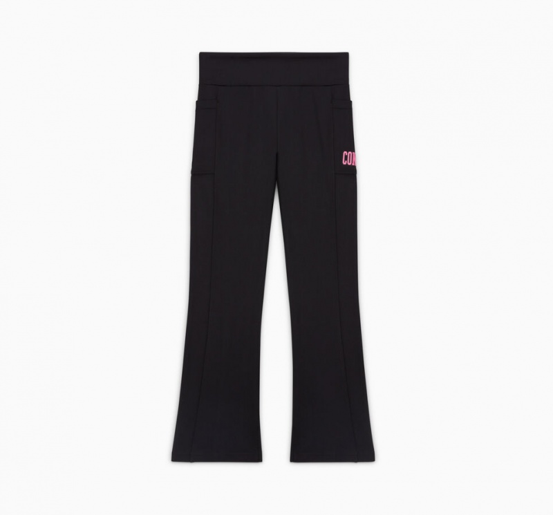 Converse High Rise Flare Leggings μαυρα | LYUHDN-190