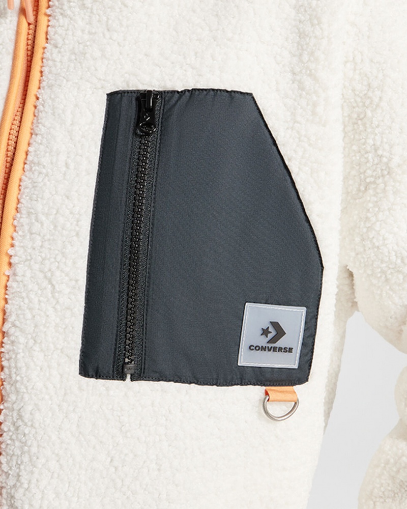 Converse Reversible Sherpa Full-Zip Jacket Egret /  Blac | OCKSGM-192