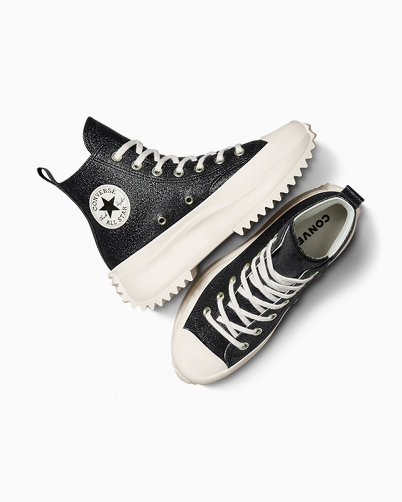 Converse Run Star Hike flatforms Glitter μαυρα | ONCIXK-069