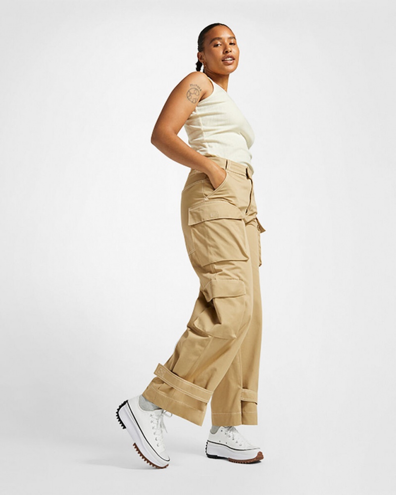 Converse Run Star Hike flatforms ασπρα μαυρα | GQNALI-025