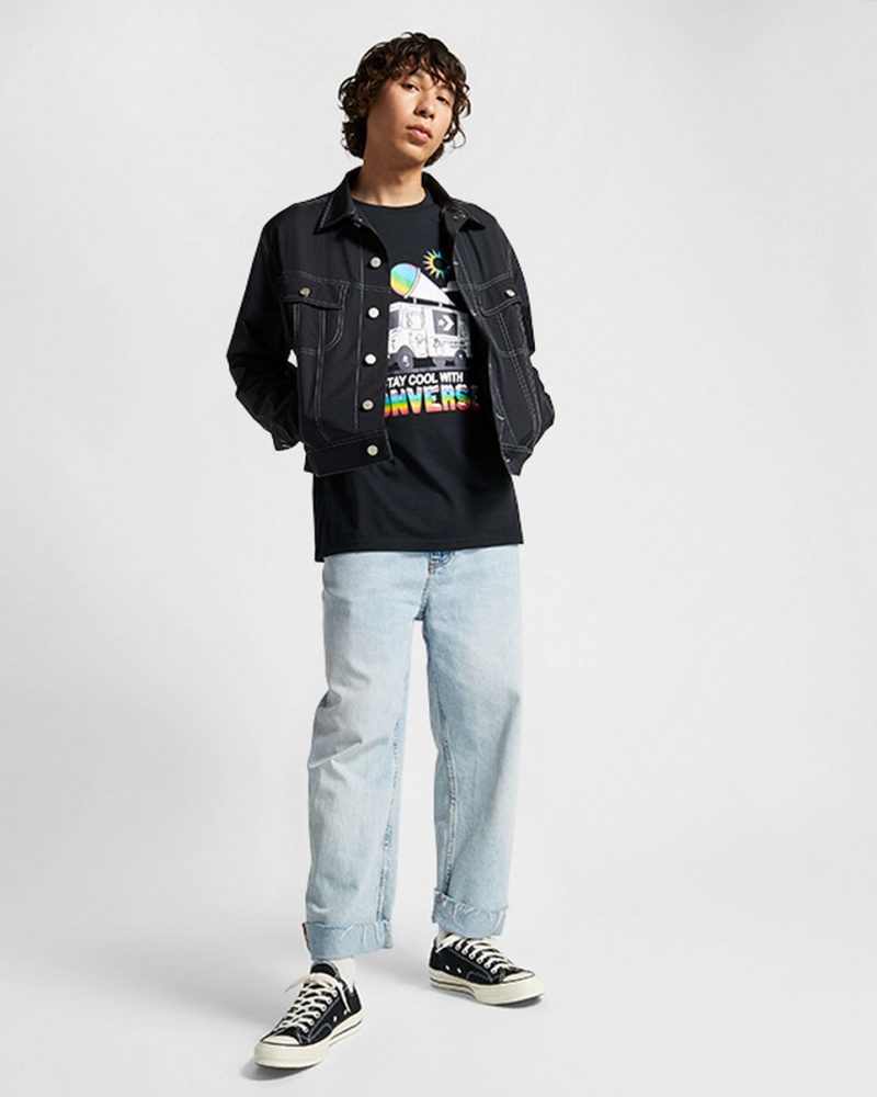 Converse Snow Cone σταμπεσ Loose-Fit T-Shirt μαυρα | IJPRWN-236