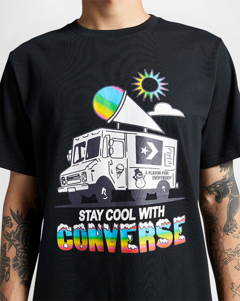 Converse Snow Cone σταμπεσ Loose-Fit T-Shirt μαυρα | IJPRWN-236